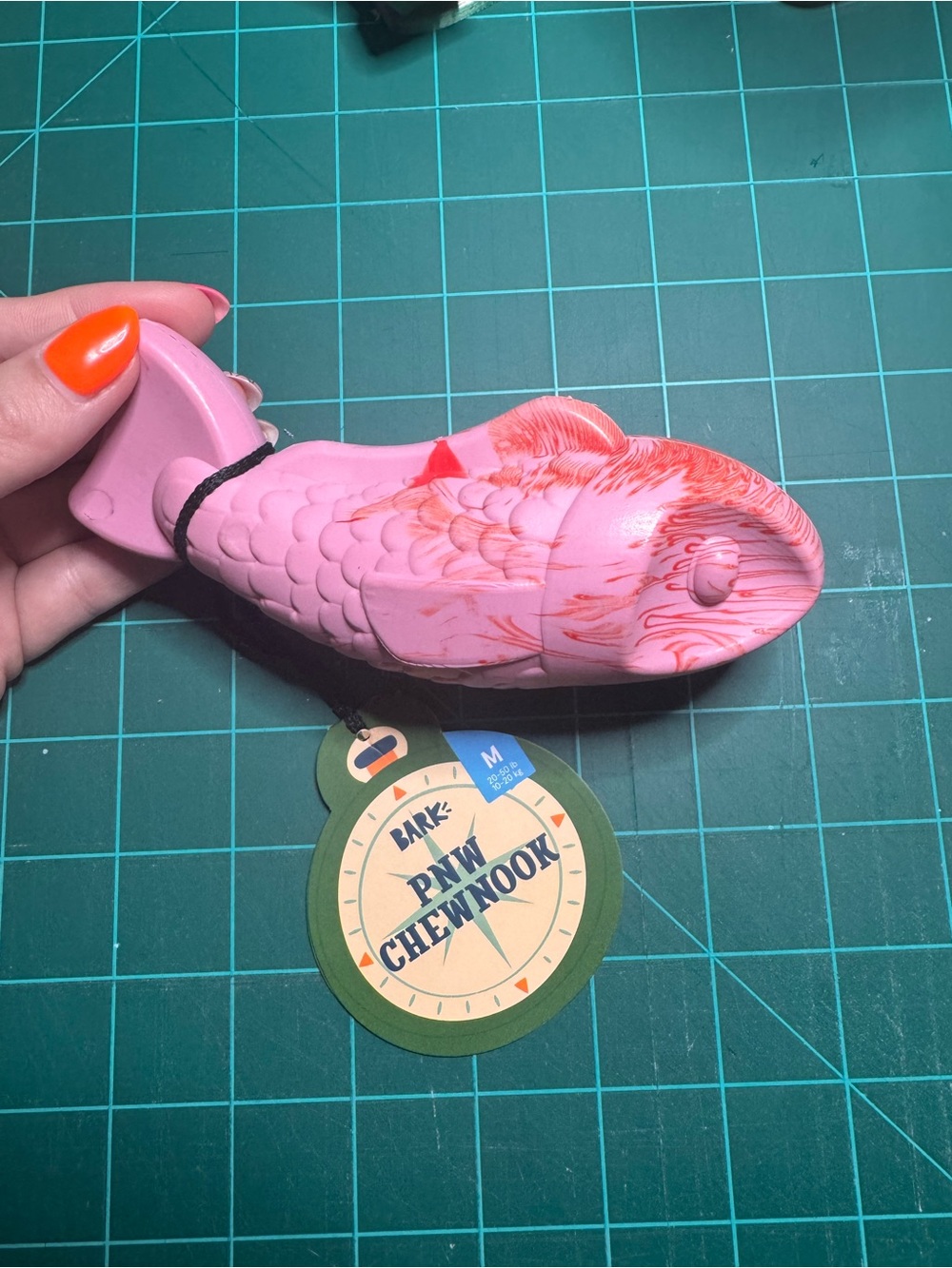 BARK PNW Chewnook Medium Pink Salmon Chew Toy
